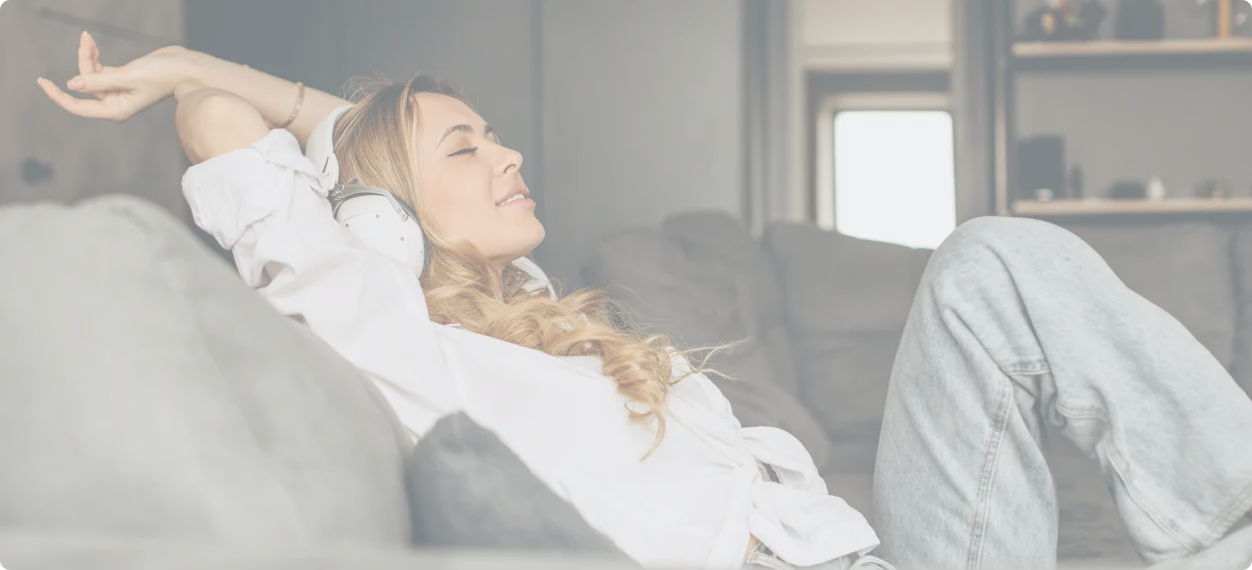 Woman resting on the couch